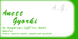 anett gyorki business card